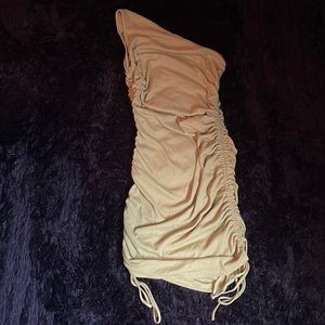 One shoulder green bodycon dress size medium